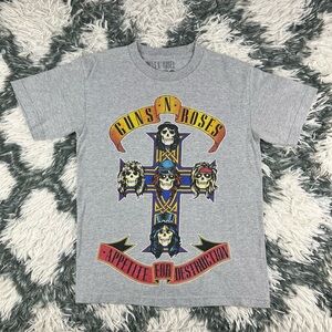 Guns N' Roses Men's Gray T-Shirt Appetite For Destruction Tour Size Small